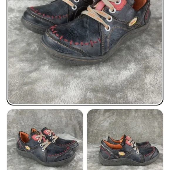 GEOX Women's Black and Red Loafers - Picture 3 of 4